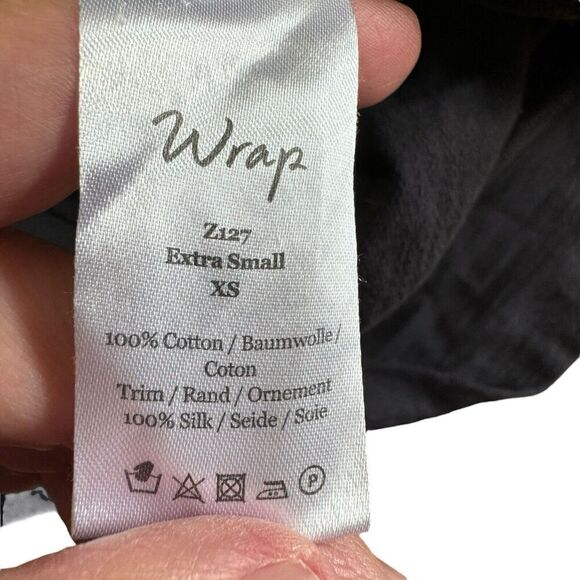 Wrap London Shift Dress Blue Short sleeve Cotton Sz XS Zip Pockets Boxy Coastal - Picture 7 of 10